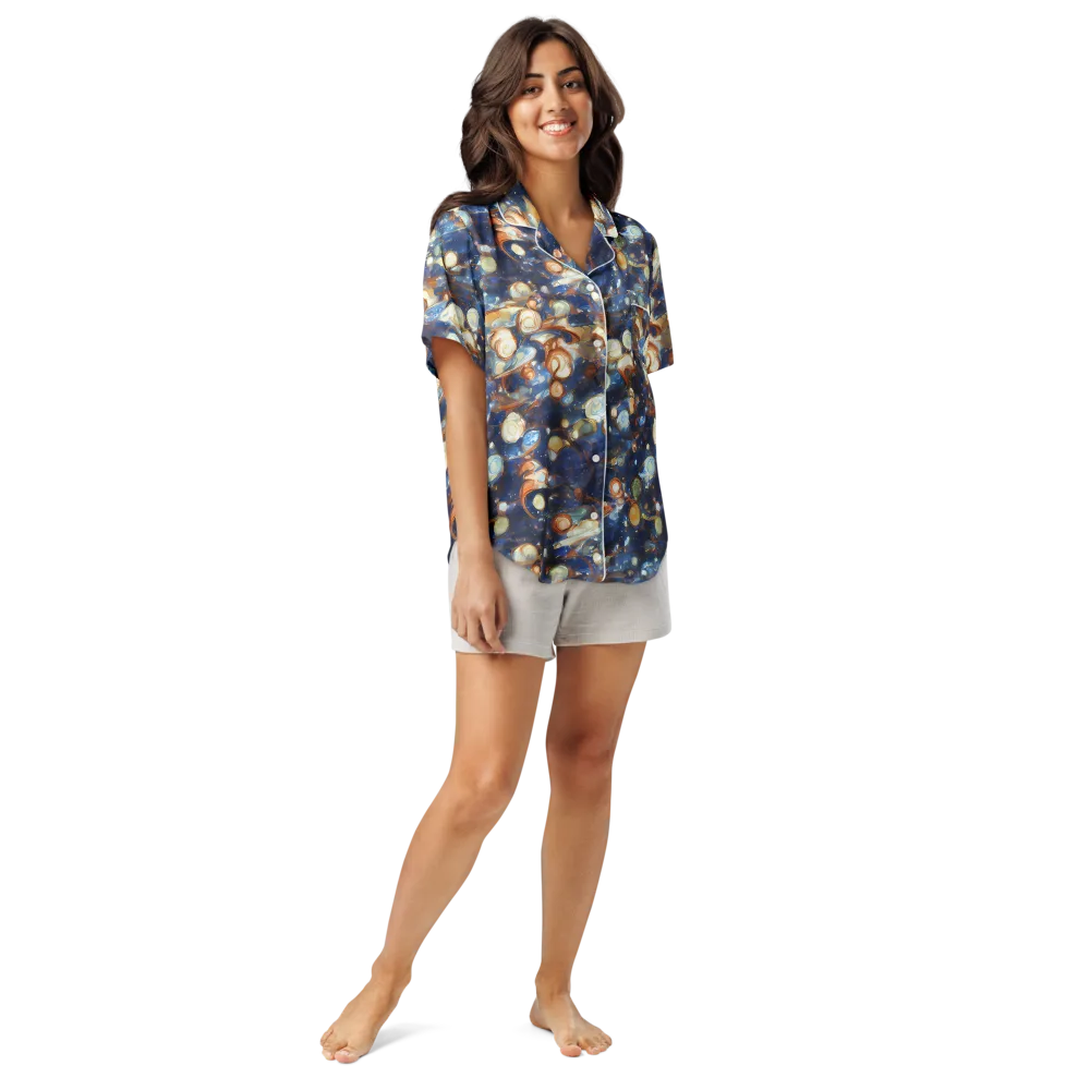 Aurum Cosmos on Women's Short Sleeve Pajama Top — Front