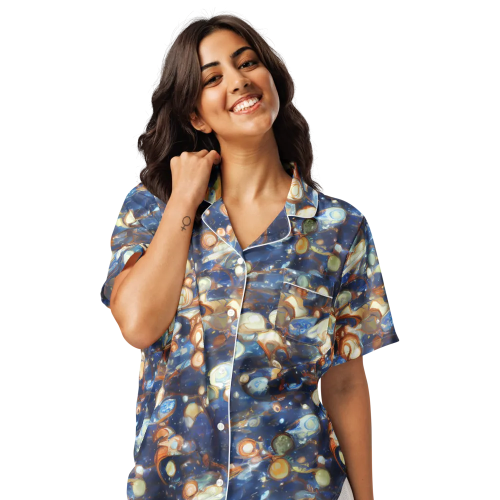 Aurum Cosmos on Women's Short Sleeve Pajama Top — Front