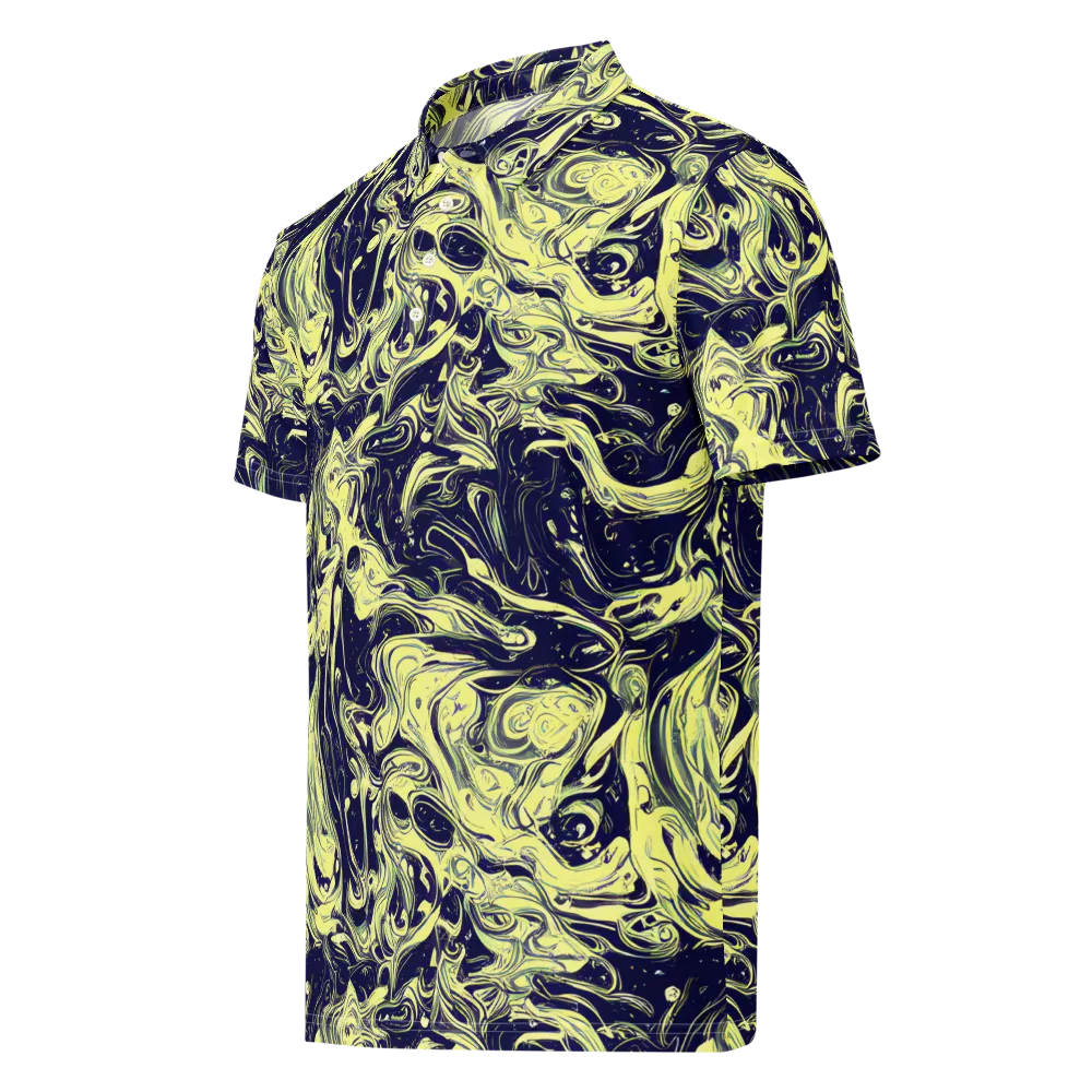 Midnight Marbles on Men's Slim Fit Polo Shirt — Left Front
