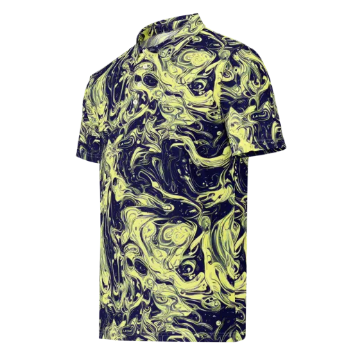 Midnight Marbles on a Men's Slim Fit Polo Shirt