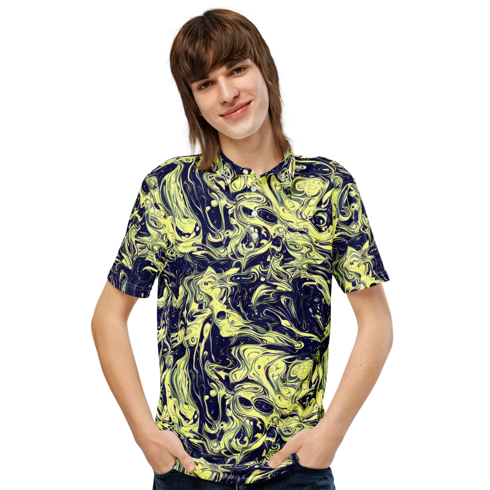 Midnight Marbles on Men's Slim Fit Polo Shirt — Front