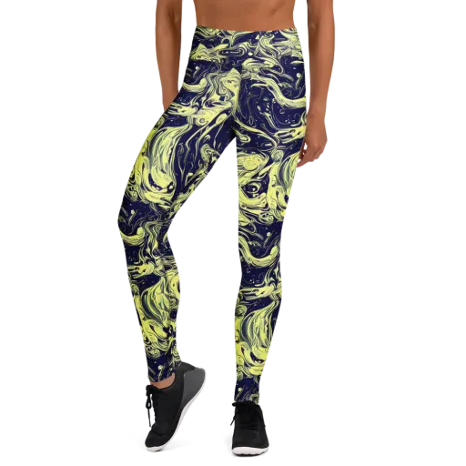 Midnight Marbles on a Yoga Leggings
