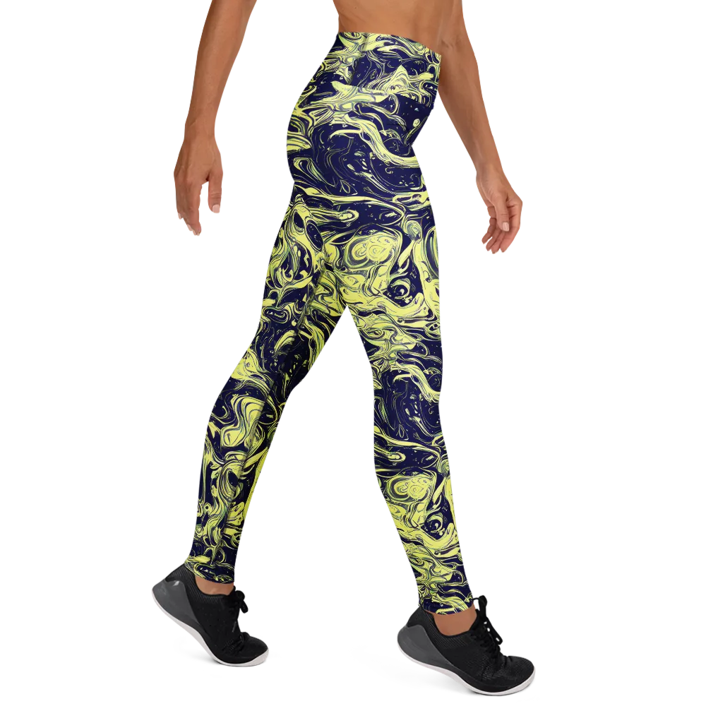Midnight Marbles on Yoga Leggings — Right