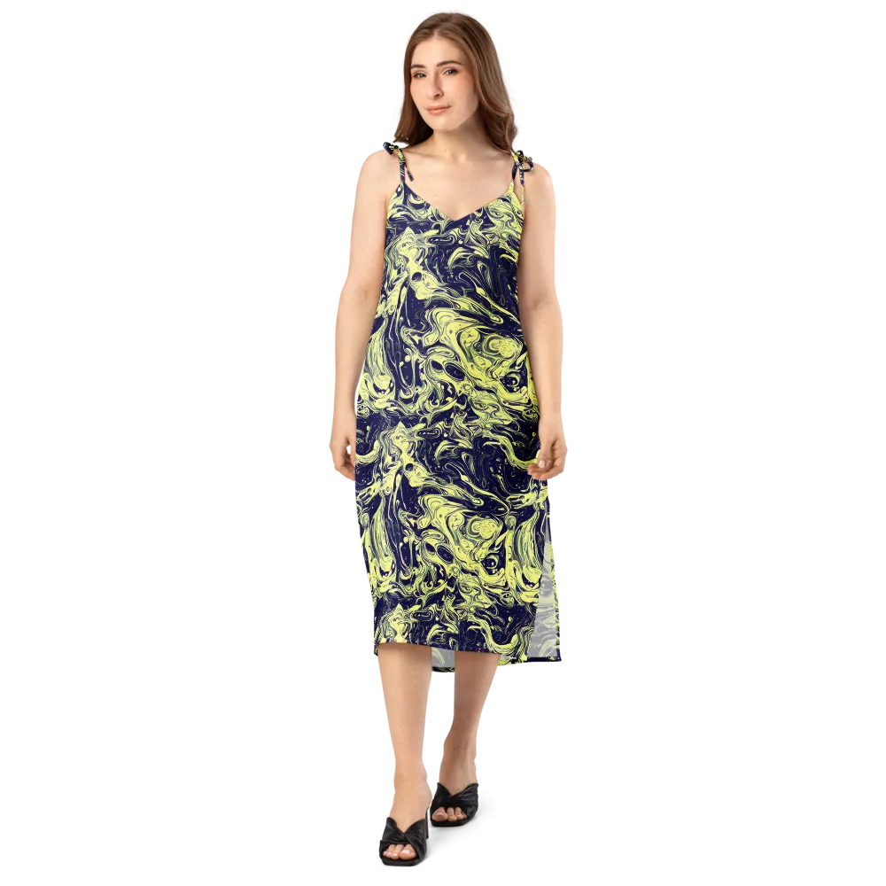Midnight Marbles on Slip Dress — Front