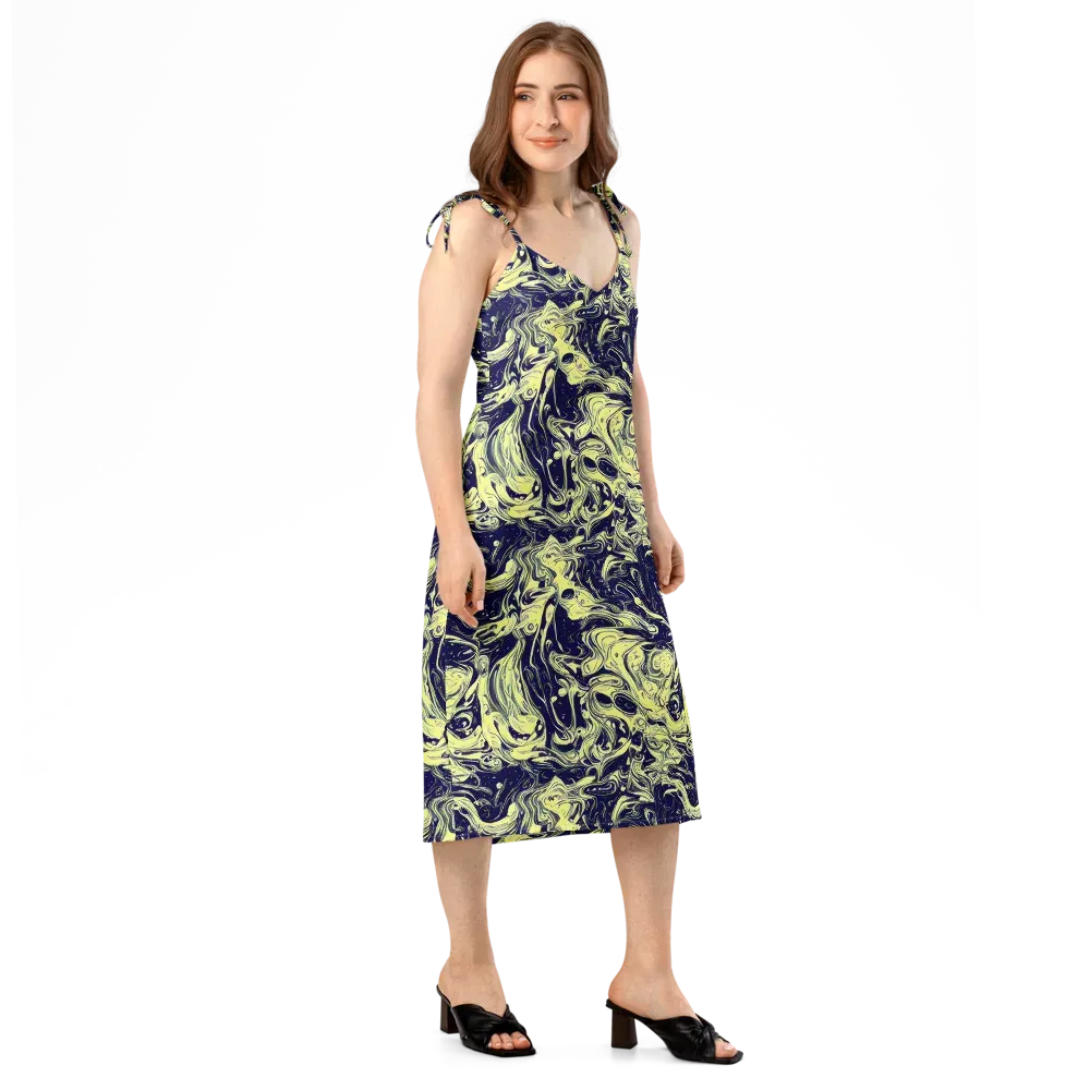 Midnight Marbles on Slip Dress — Right Front