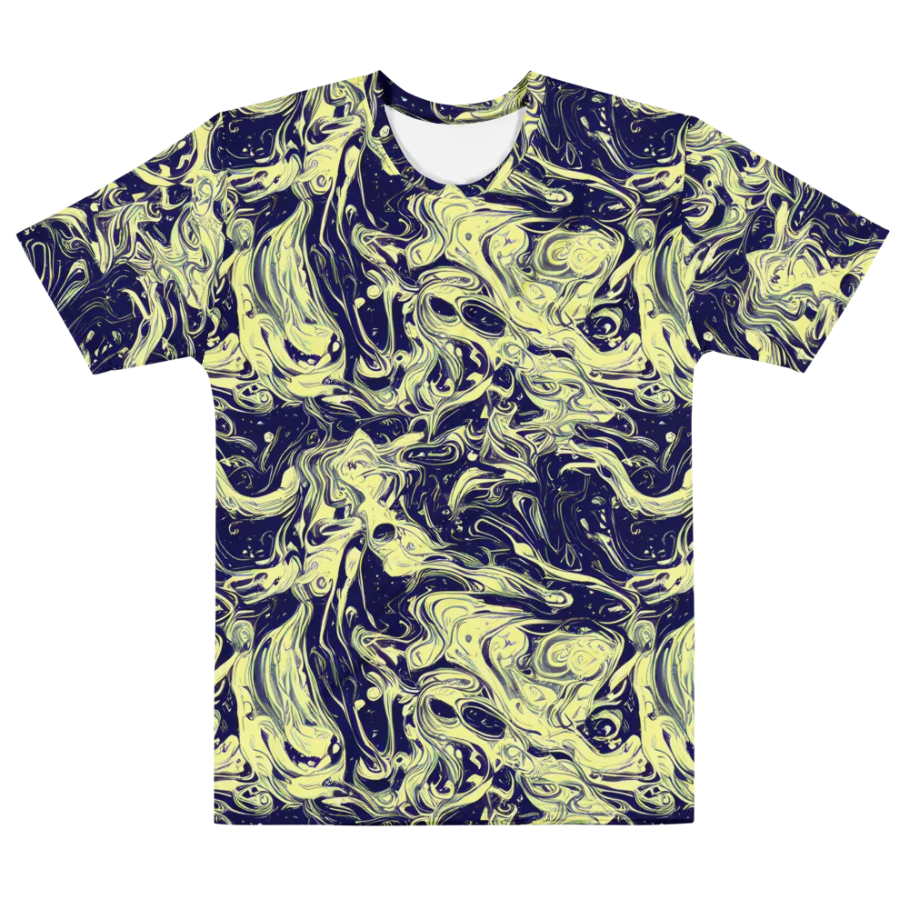 Midnight Marbles on Men's Cotton Crew Neck T-Shirt — Front