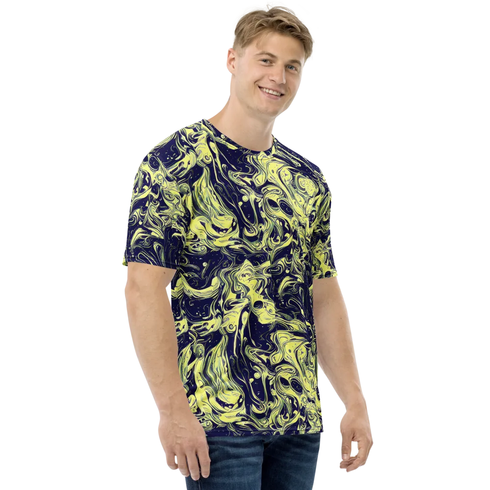 Midnight Marbles on Men's Crew Neck T-Shirt — Right