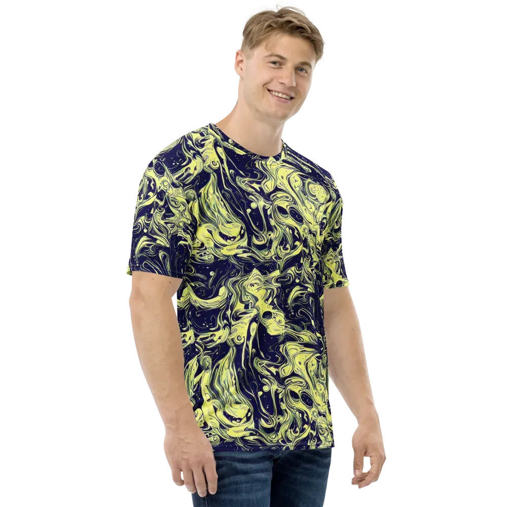 Midnight Marbles on Men's Crew Neck T-Shirt — Right