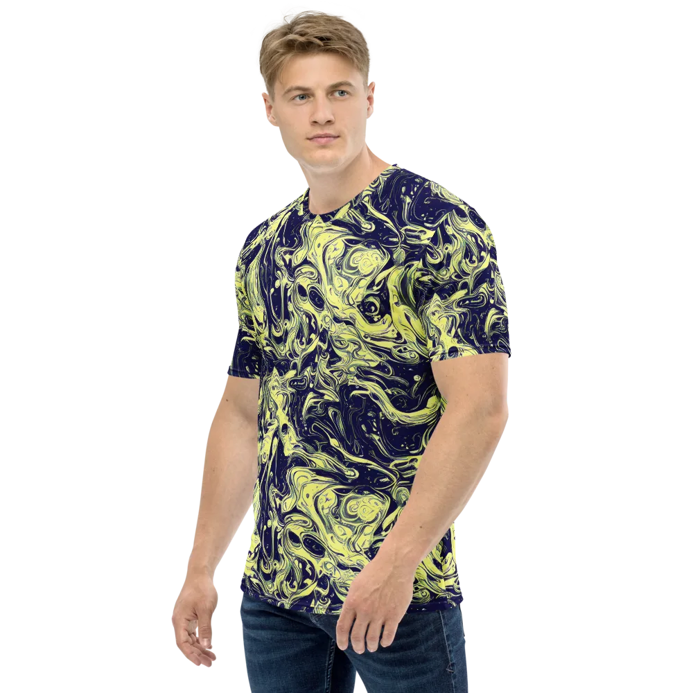 Midnight Marbles on Men's Crew Neck T-Shirt — Left