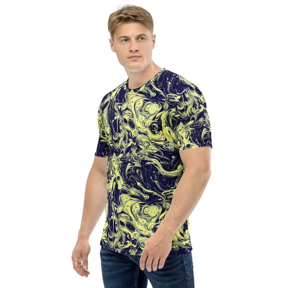 Midnight Marbles on Men's Crew Neck T-Shirt — Left