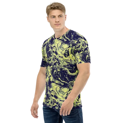Midnight Marbles on a Men's Crew Neck T-Shirt