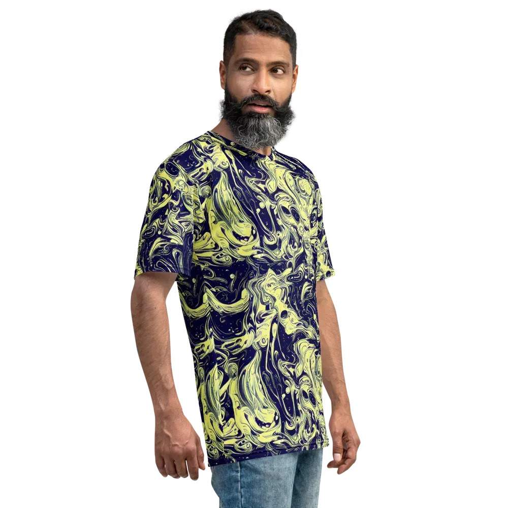 Midnight Marbles on Men's Crew Neck T-Shirt — Right