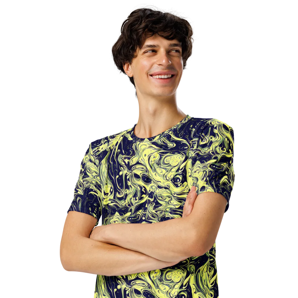 Midnight Marbles on Men's Crew Neck T-Shirt — Left Front