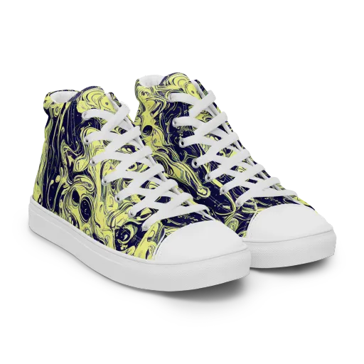 Midnight Marbles on a Men's High Top Canvas Shoes