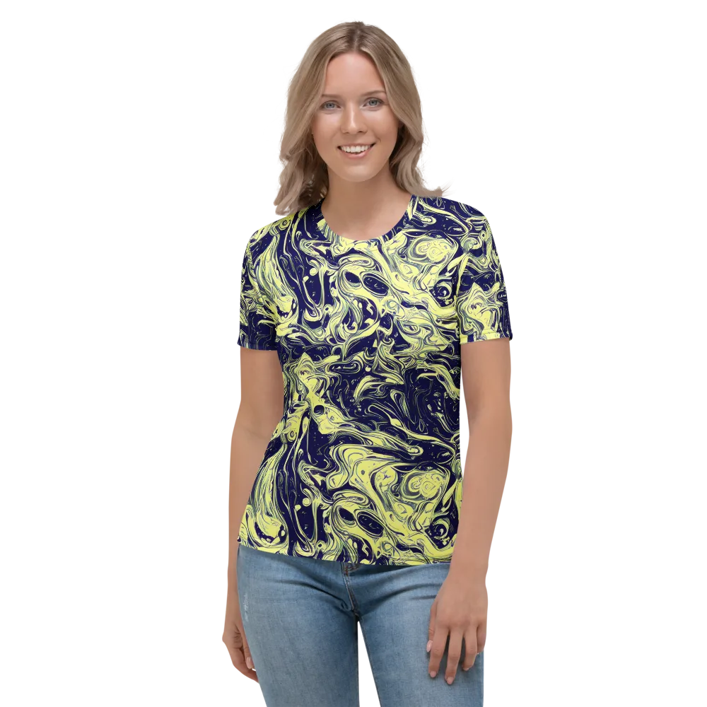 Midnight Marbles on Women's Crew Neck T-Shirt — Front