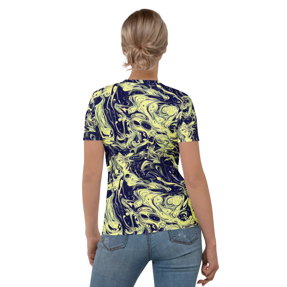 Midnight Marbles on Women's Crew Neck T-Shirt — Back