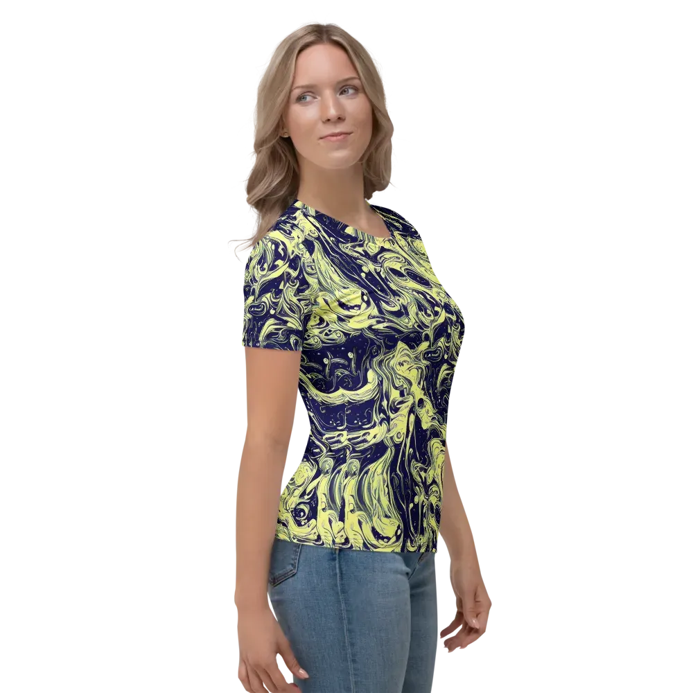 Midnight Marbles on Women's Crew Neck T-Shirt — Right