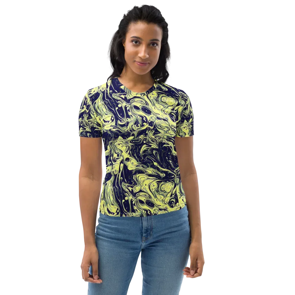 Midnight Marbles on Women's Crew Neck T-Shirt — Front