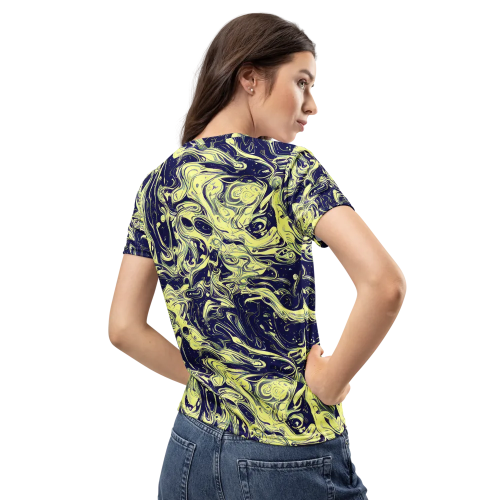 Midnight Marbles on Women's Crew Neck T-Shirt — Back