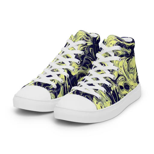 Midnight Marbles on a Women's High Top Canvas Shoes