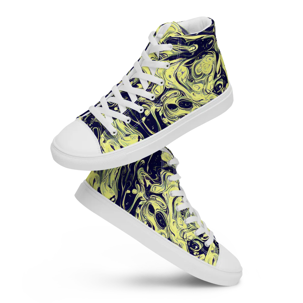 Midnight Marbles on Women's High Top Canvas Shoes — Front