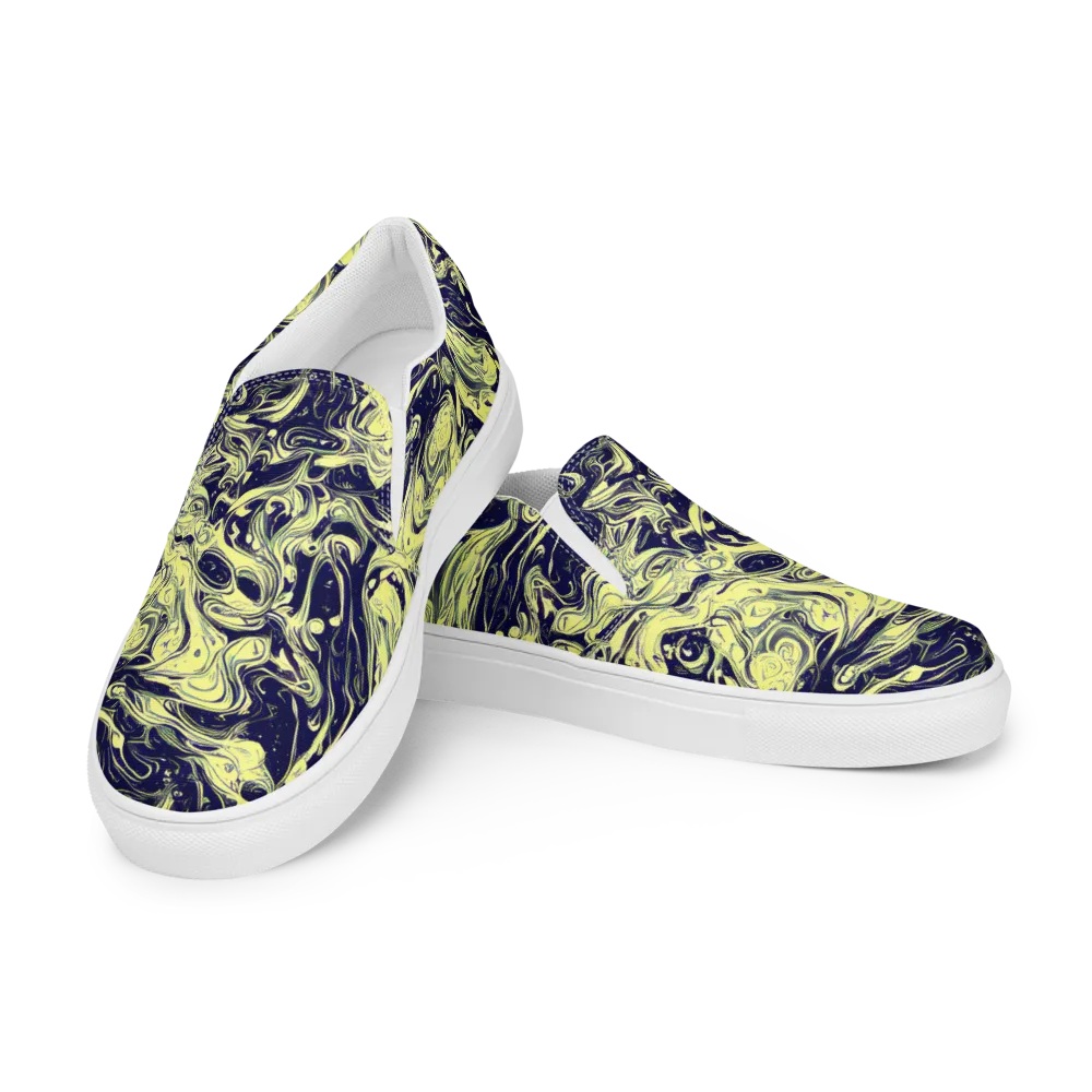 Midnight Marbles on Men's Slip-On Canvas Shoes — Left Front