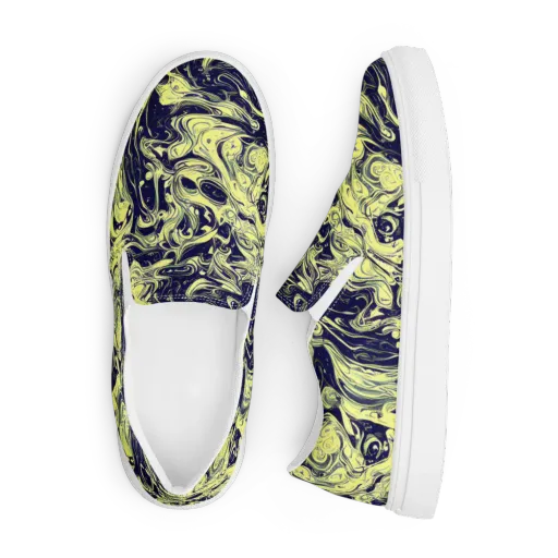 Midnight Marbles on a Men's Slip-On Canvas Shoes