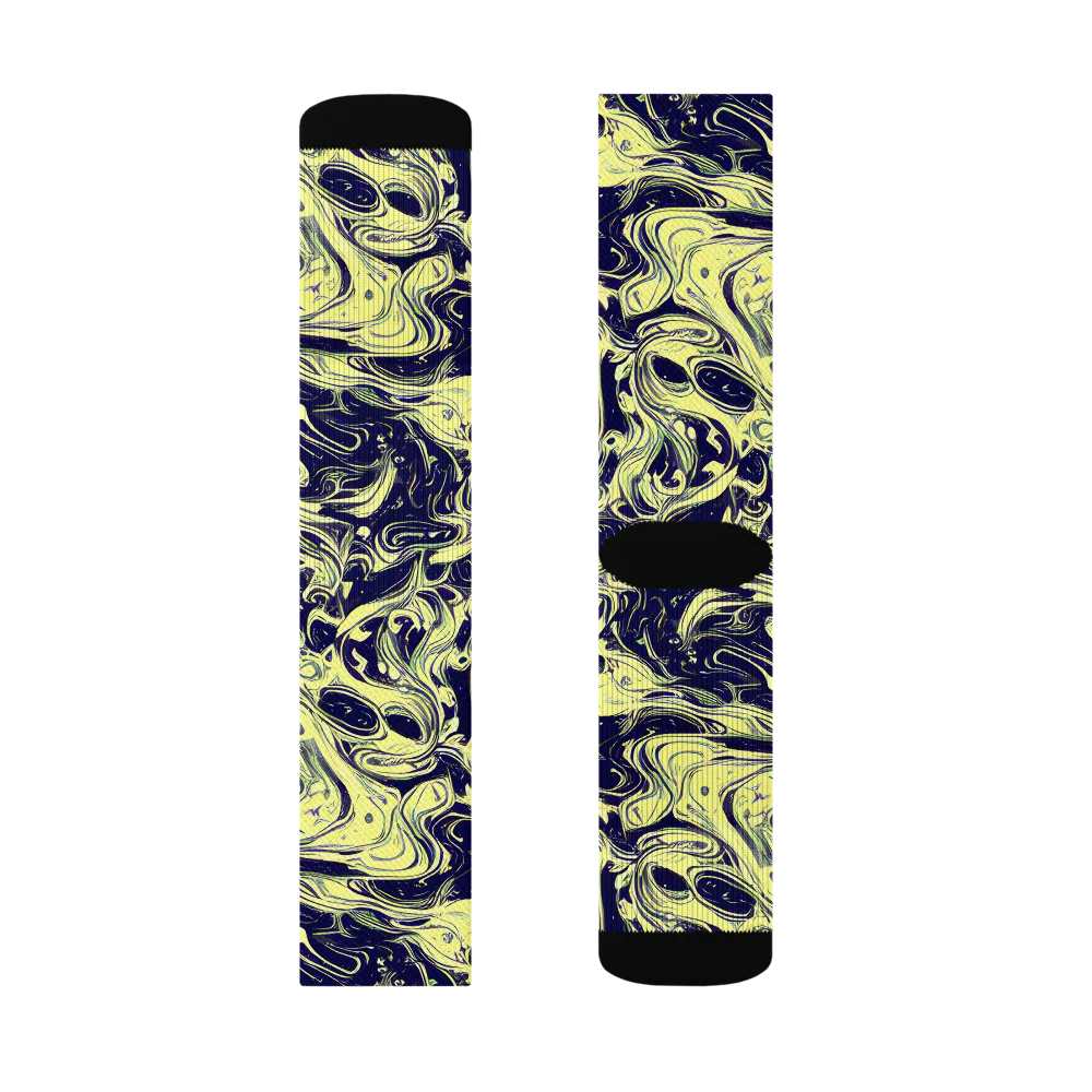 Midnight Marbles on Socks — Left Sock