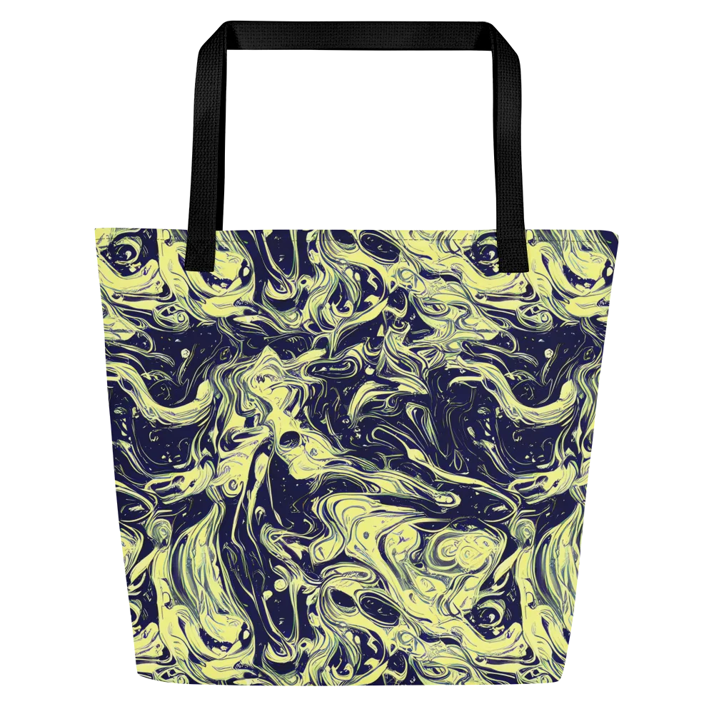 Midnight Marbles on Large Tote Bag W/ Pocket — Front