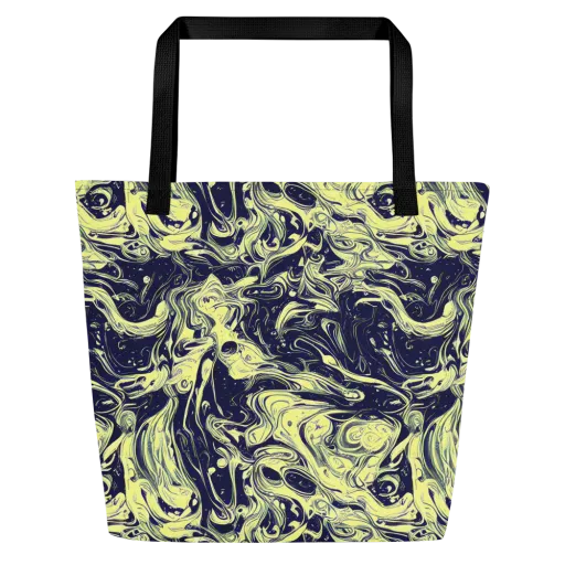 Midnight Marbles on a Large Tote Bag W/ Pocket