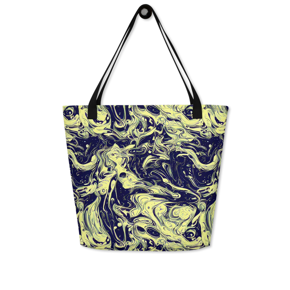 Midnight Marbles on Large Tote Bag W/ Pocket — Front