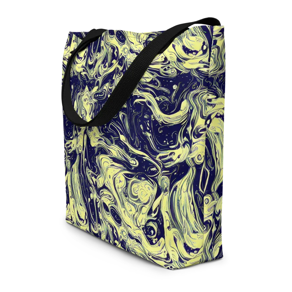 Midnight Marbles on Large Tote Bag W/ Pocket — Front