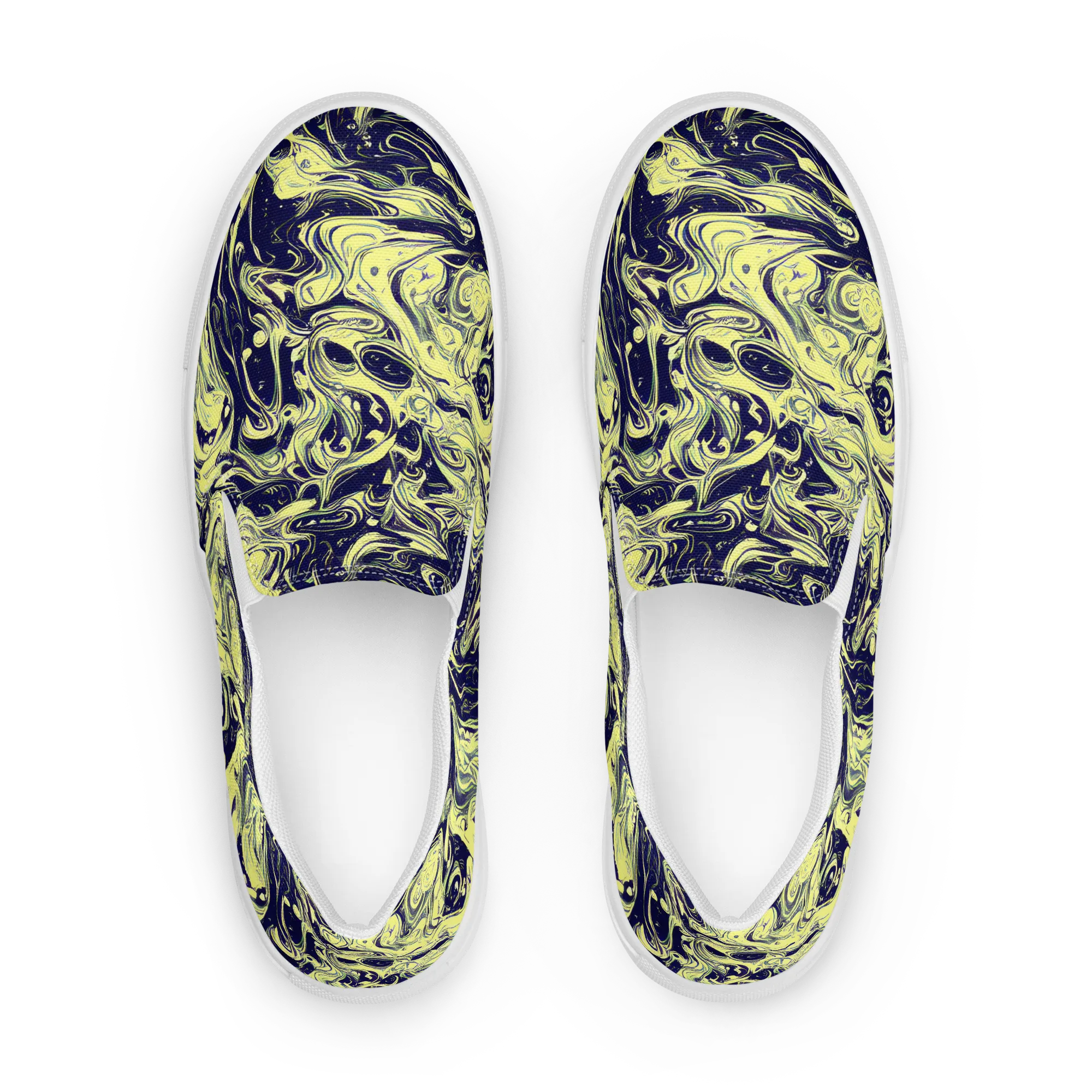 Midnight Marbles on Women's Slip-On Canvas Shoes — Front