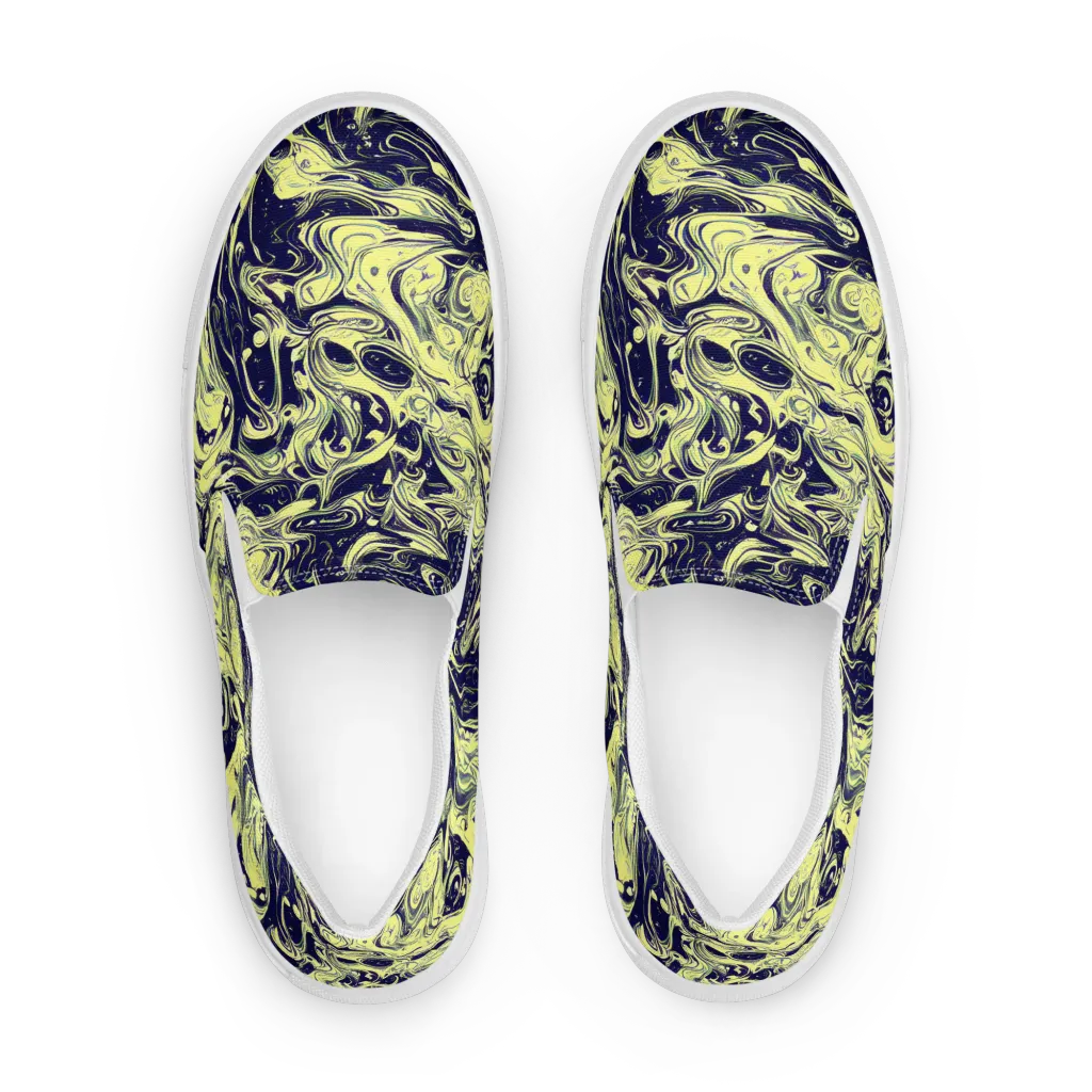 Midnight Marbles on Women's Slip-On Canvas Shoes — Front