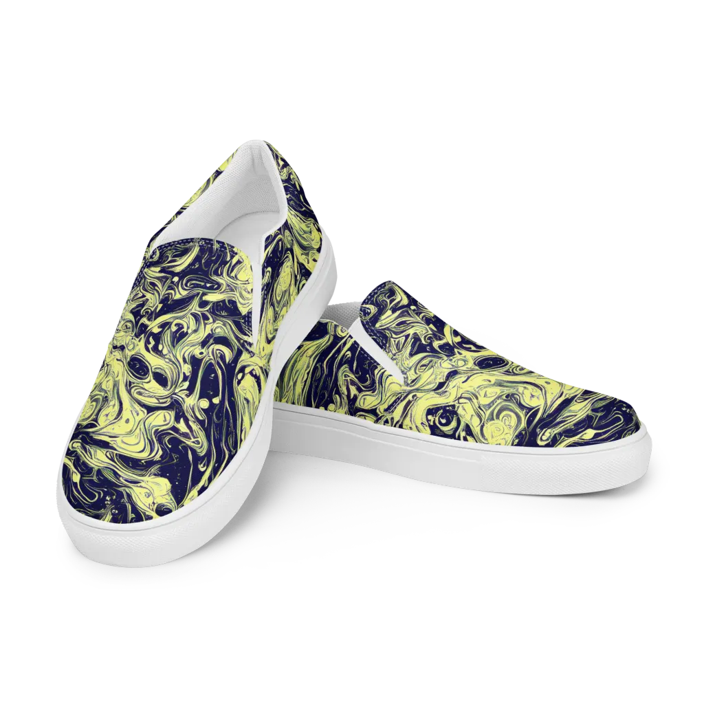 Midnight Marbles on Women's Slip-On Canvas Shoes — Left Front