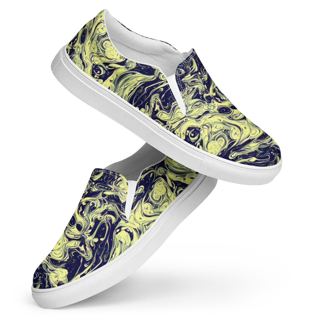 Midnight Marbles on Women's Slip-On Canvas Shoes — Front