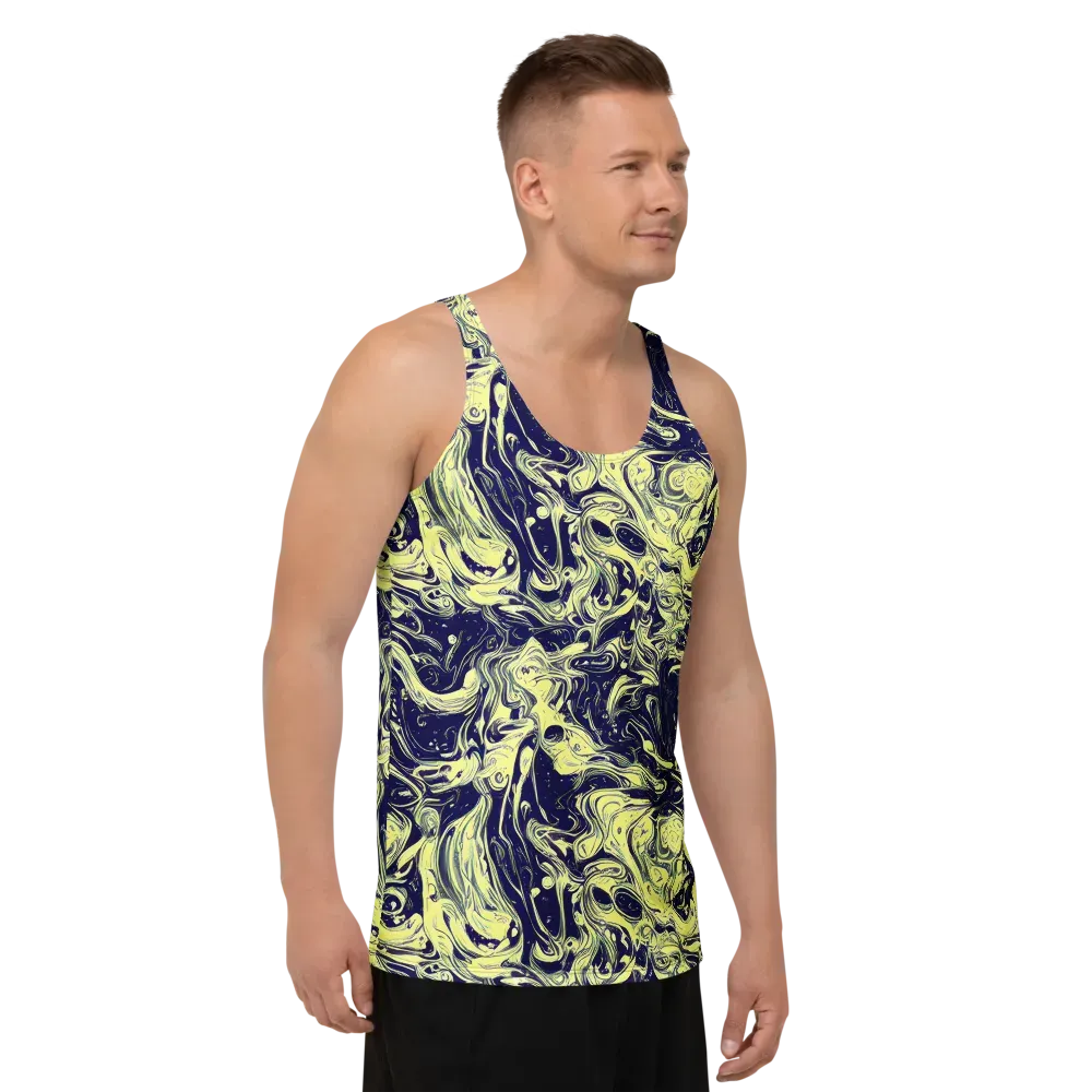 Midnight Marbles on Men's Tank Top — Right Front