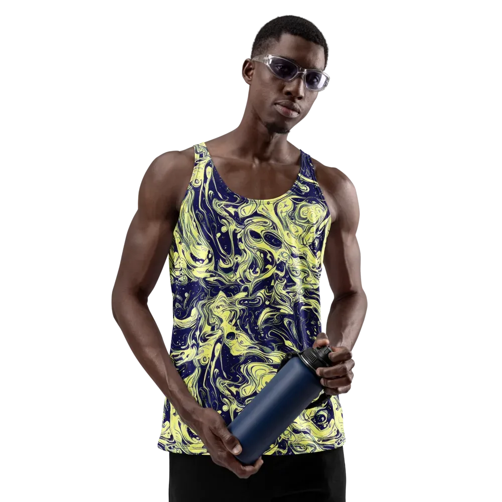 Midnight Marbles on Men's Tank Top — Front