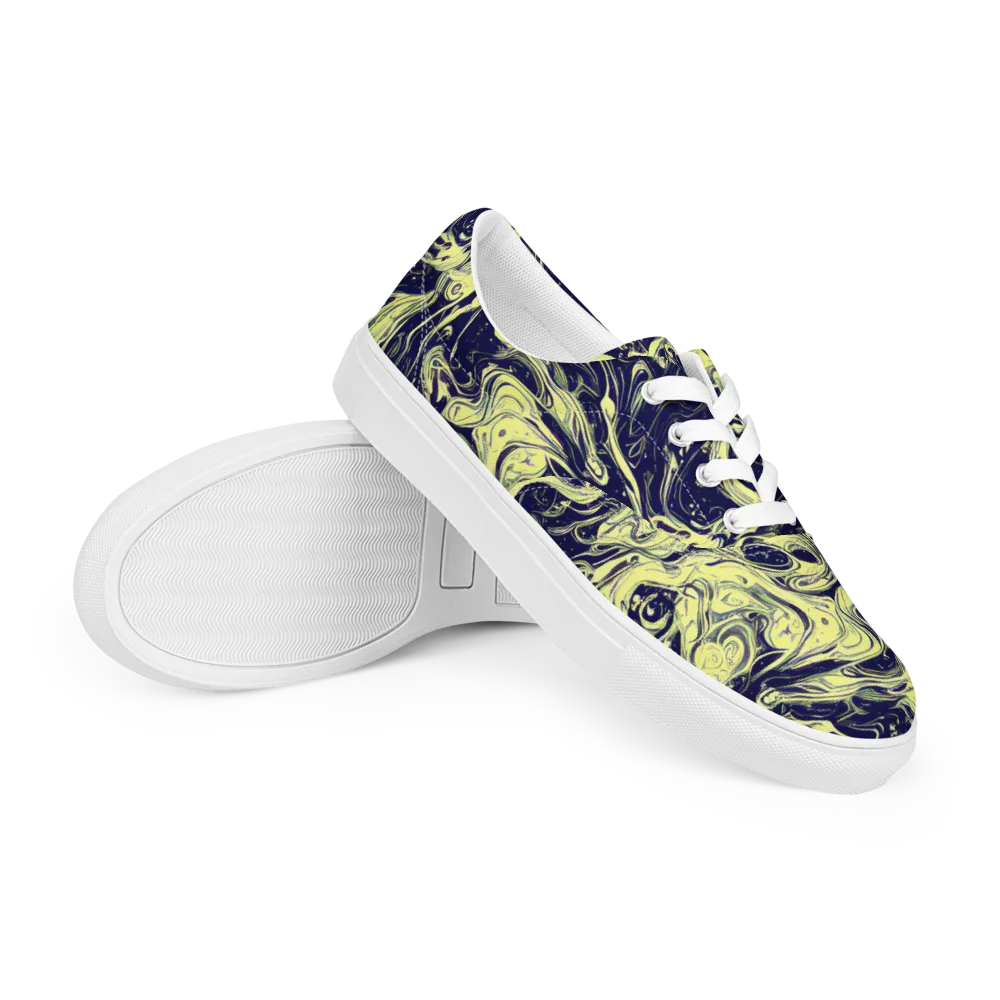 Midnight Marbles on Men's Lace-Up Canvas Shoes — Right Front