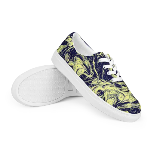 Midnight Marbles on a Men's Lace-Up Canvas Shoes