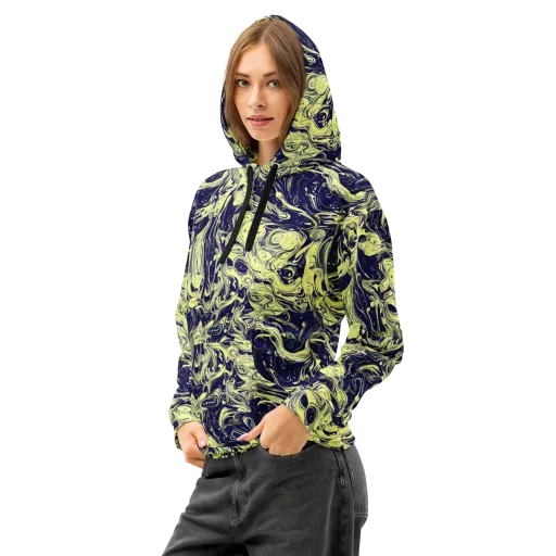Midnight Marbles on a Cotton Hoodie