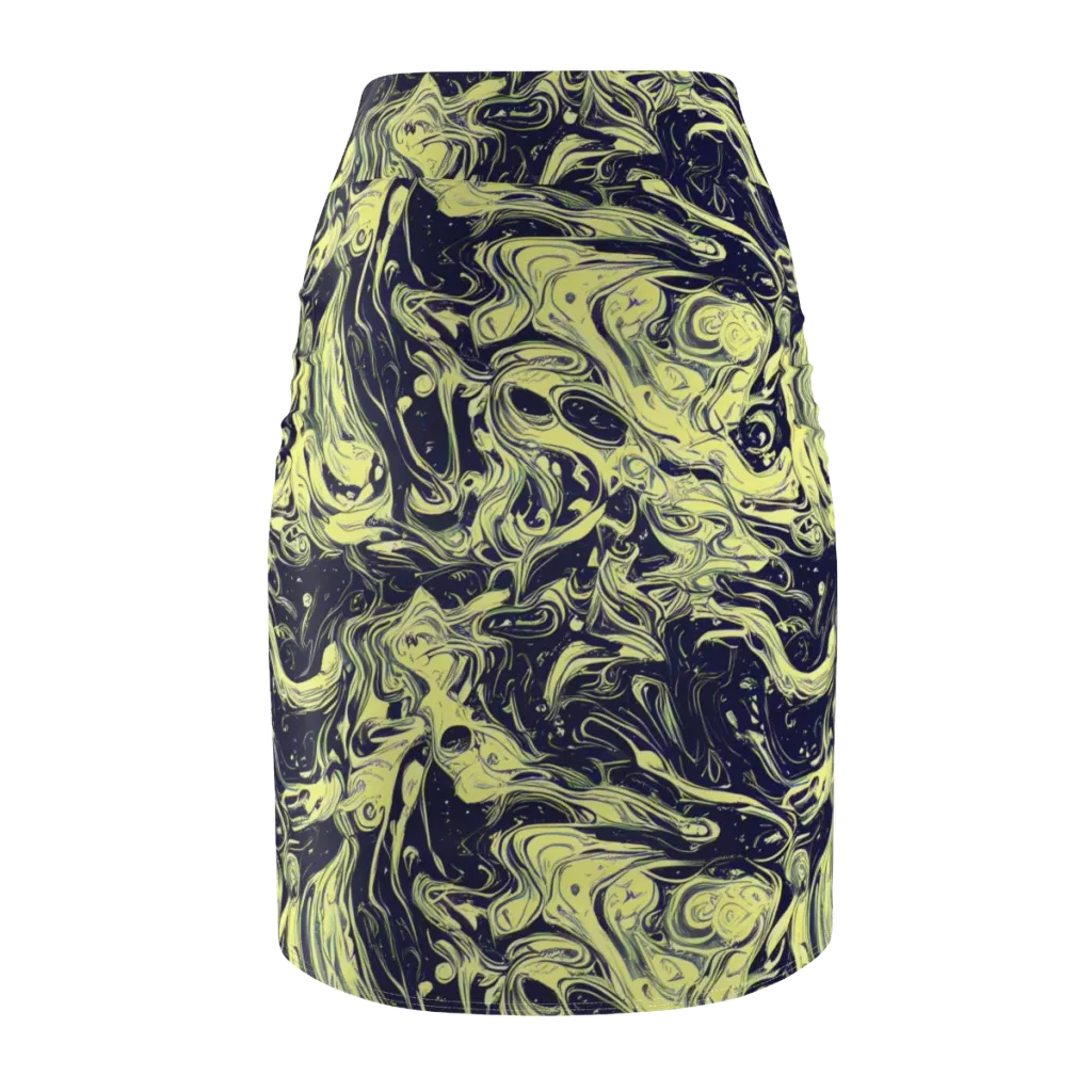 Midnight Marbles on Pencil Skirt — Back