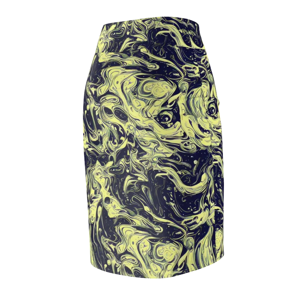 Midnight Marbles on Pencil Skirt — Back Side