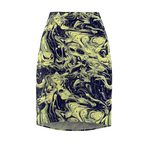 Midnight Marbles on a Pencil Skirt