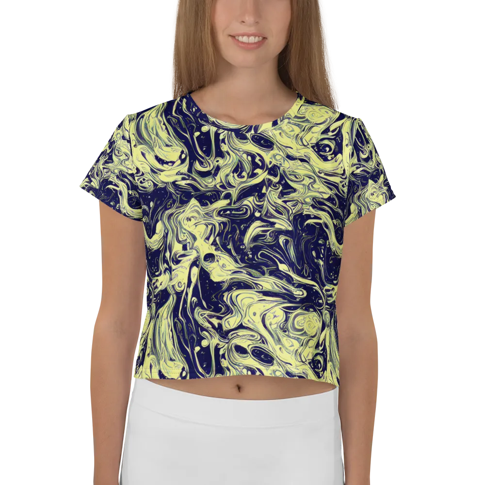Midnight Marbles on Crop Tee — Front