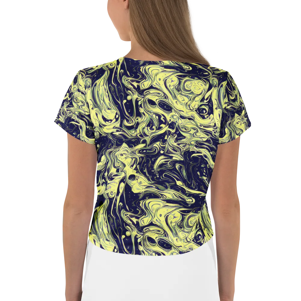 Midnight Marbles on Crop Tee — Back