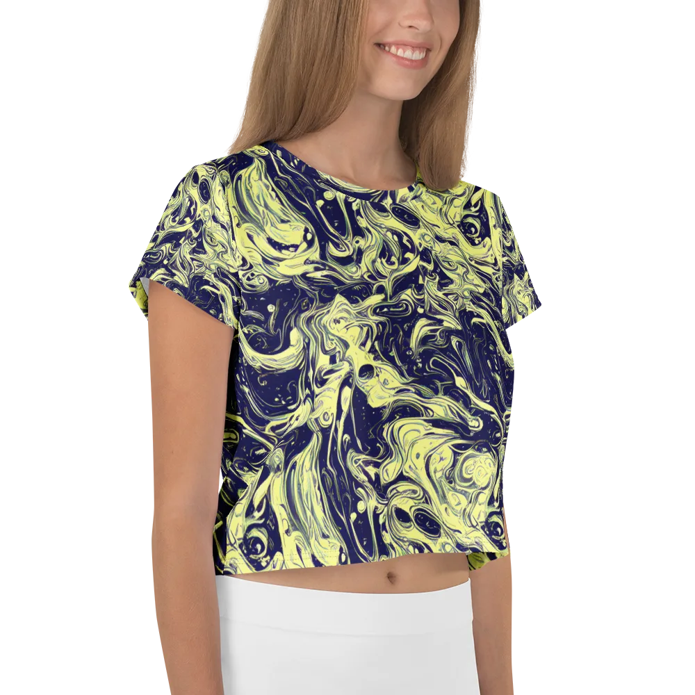 Midnight Marbles on Crop Tee — Right
