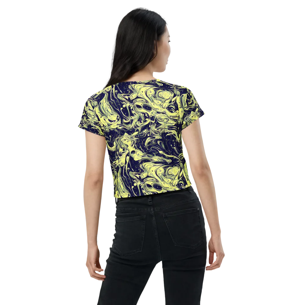 Midnight Marbles on Crop Tee — Back