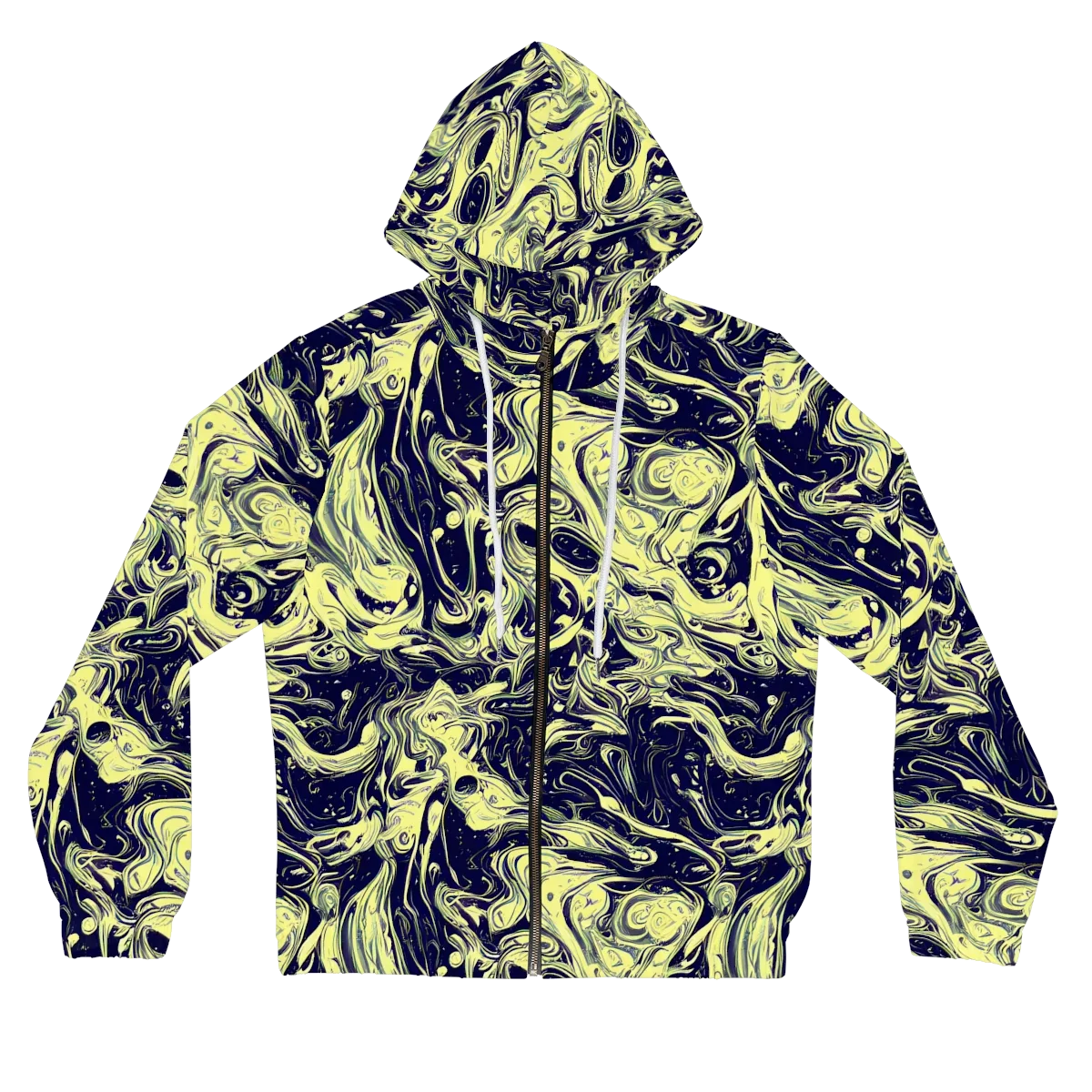 Midnight Marbles on Women's Full-Zip Hoodie — Front