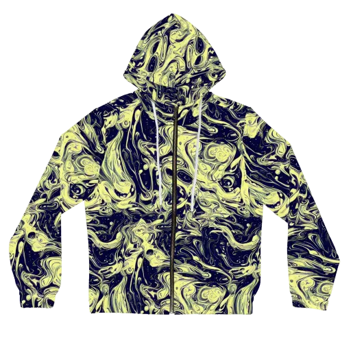Midnight Marbles on a Women's Full-Zip Hoodie